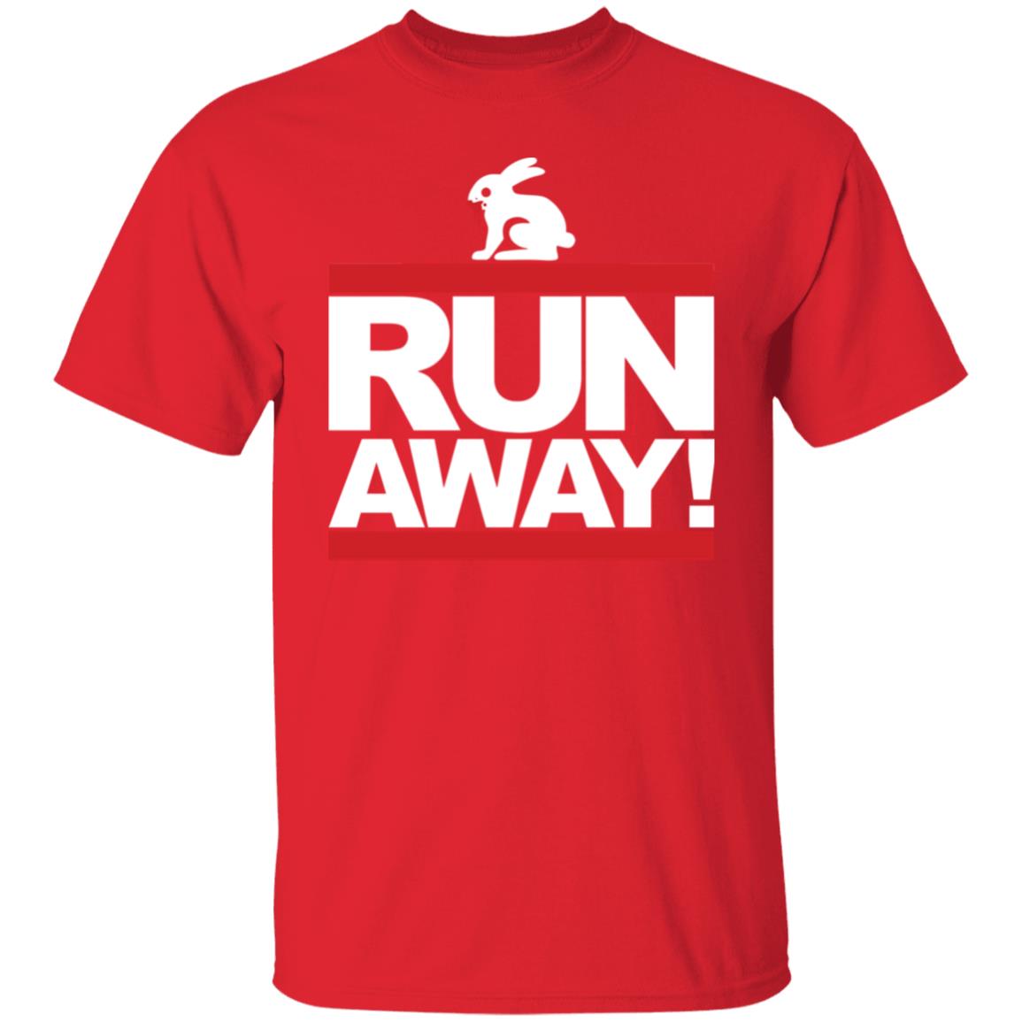 Mens Run Away Rabbit T Shirt Funny Shirt Black - Teechipus
