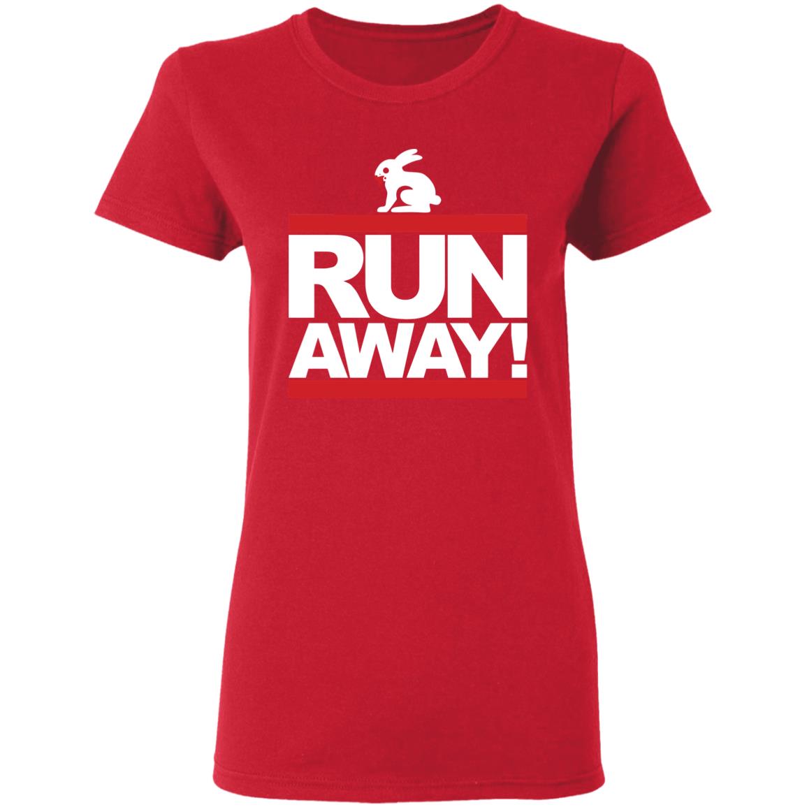 Mens Run Away Rabbit T Shirt Funny Shirt Black - Teechipus