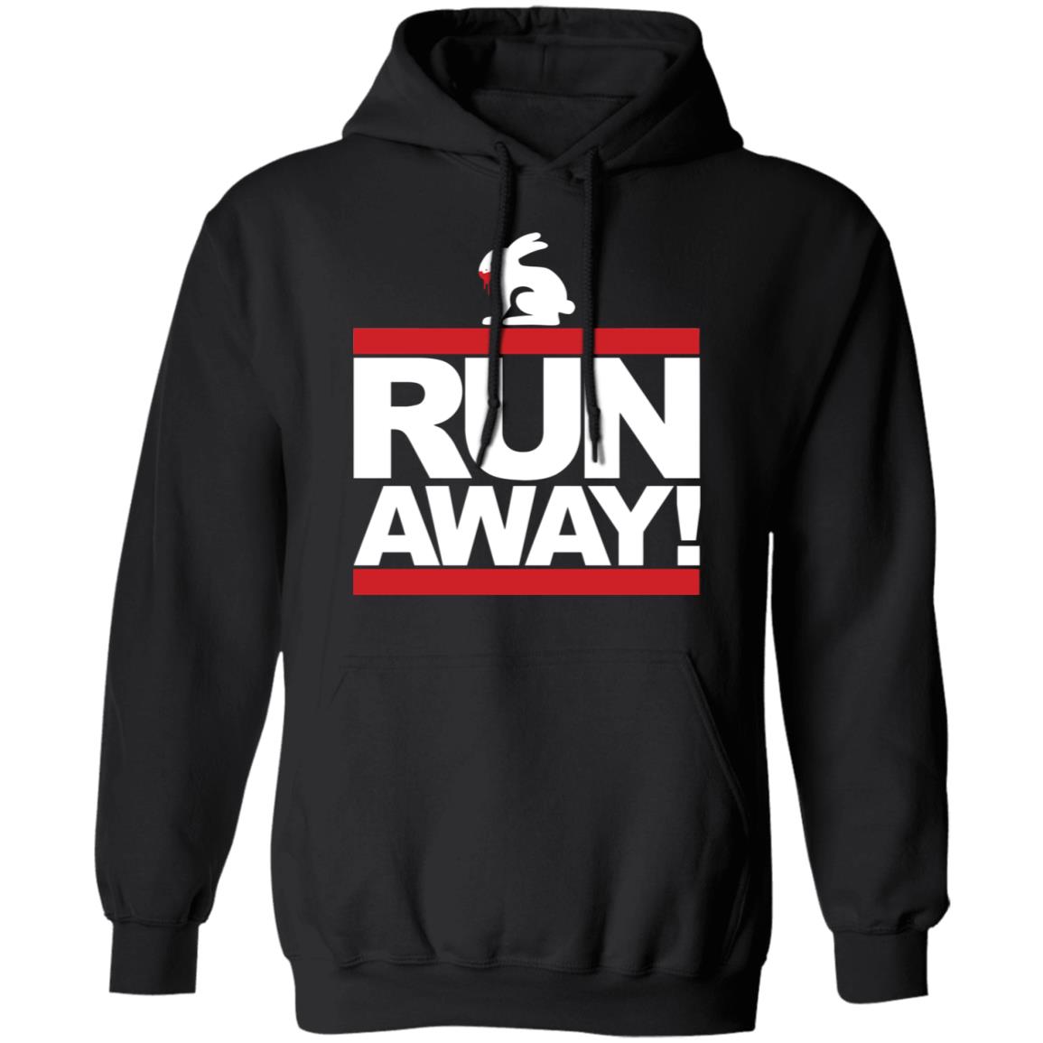 Mens Run Away Rabbit T Shirt Funny Shirt Black - Teechipus