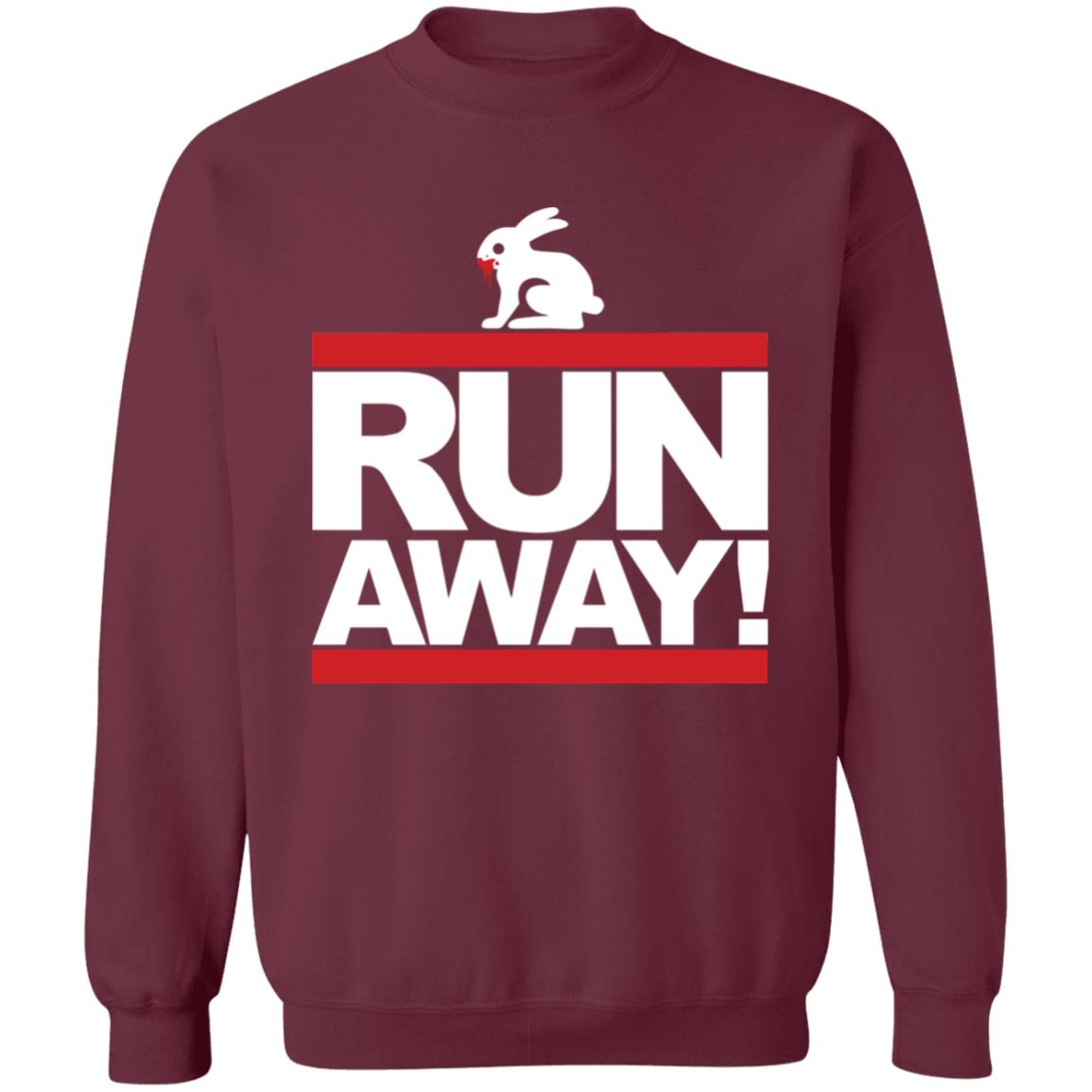 Mens Run Away Rabbit T Shirt Funny Shirt Black - Teechipus