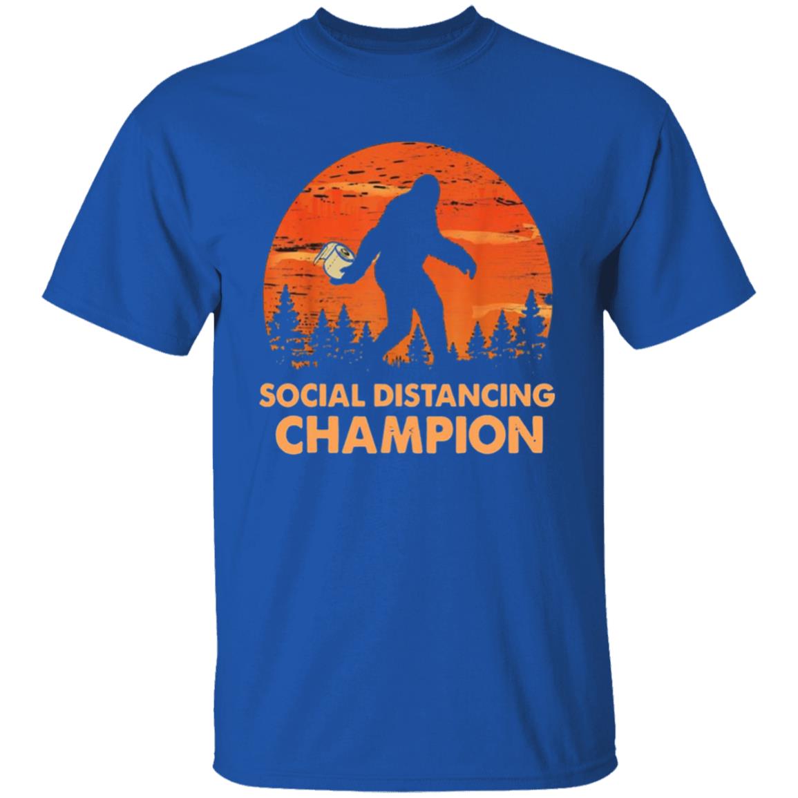 Bigfoot Toilet Paper Social Distancing Champion T Shirt - Teechipus