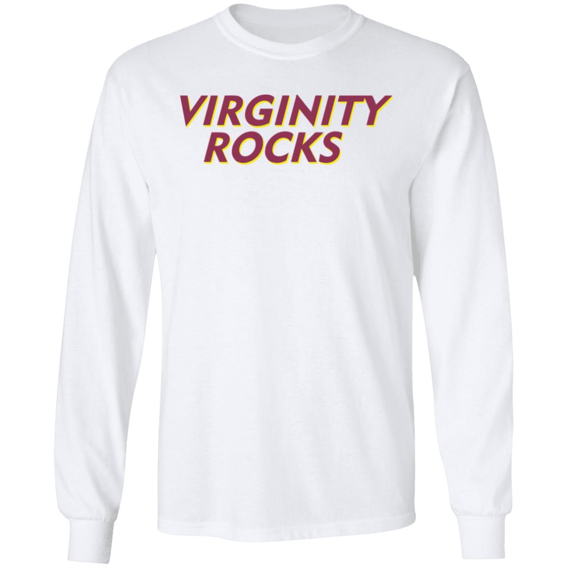 Virginity Rocks White Hoodie - Teechipus