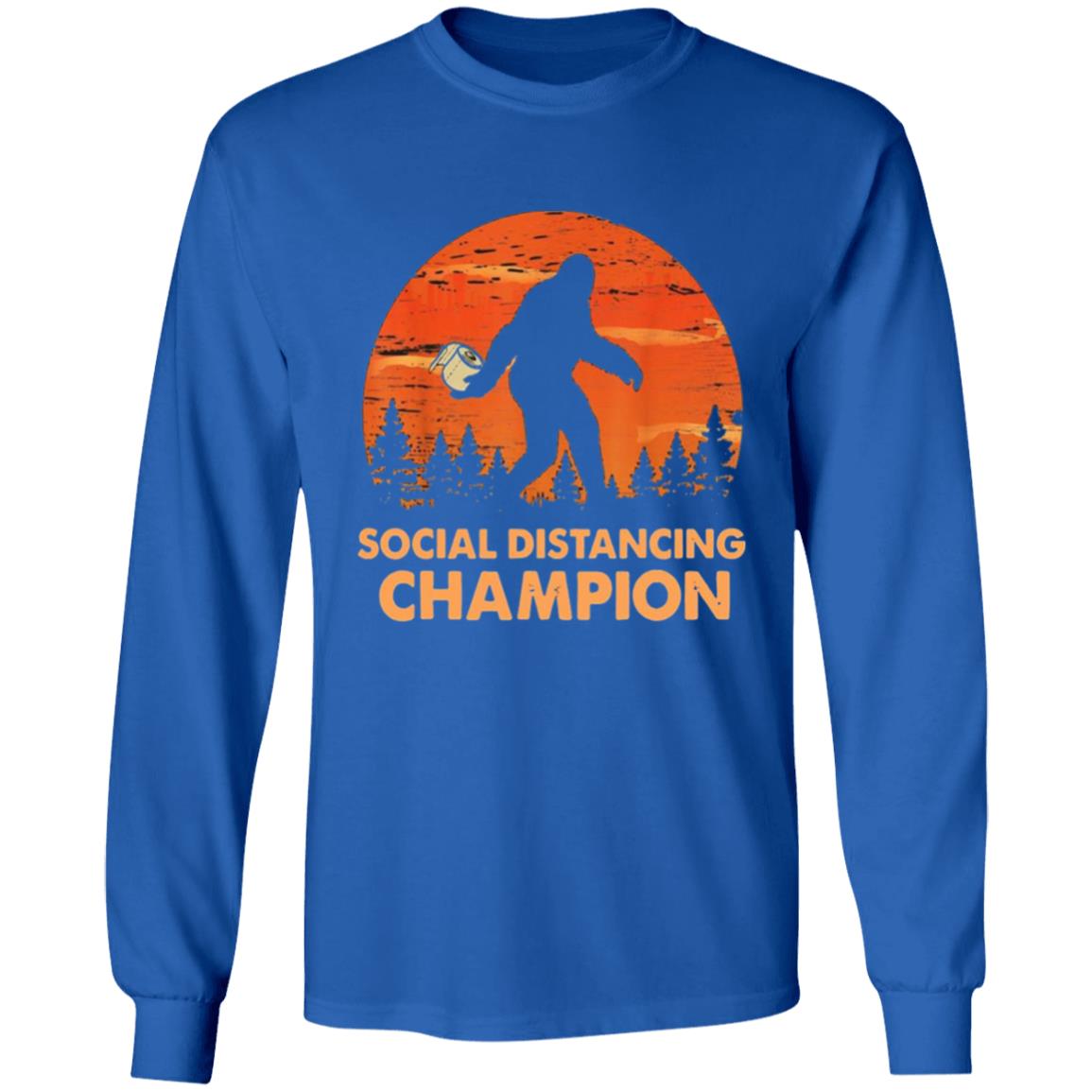 Bigfoot Toilet Paper Social Distancing Champion T Shirt - Teechipus