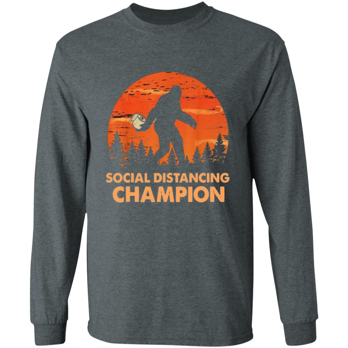 Bigfoot Toilet Paper Social Distancing Champion T Shirt - Teechipus