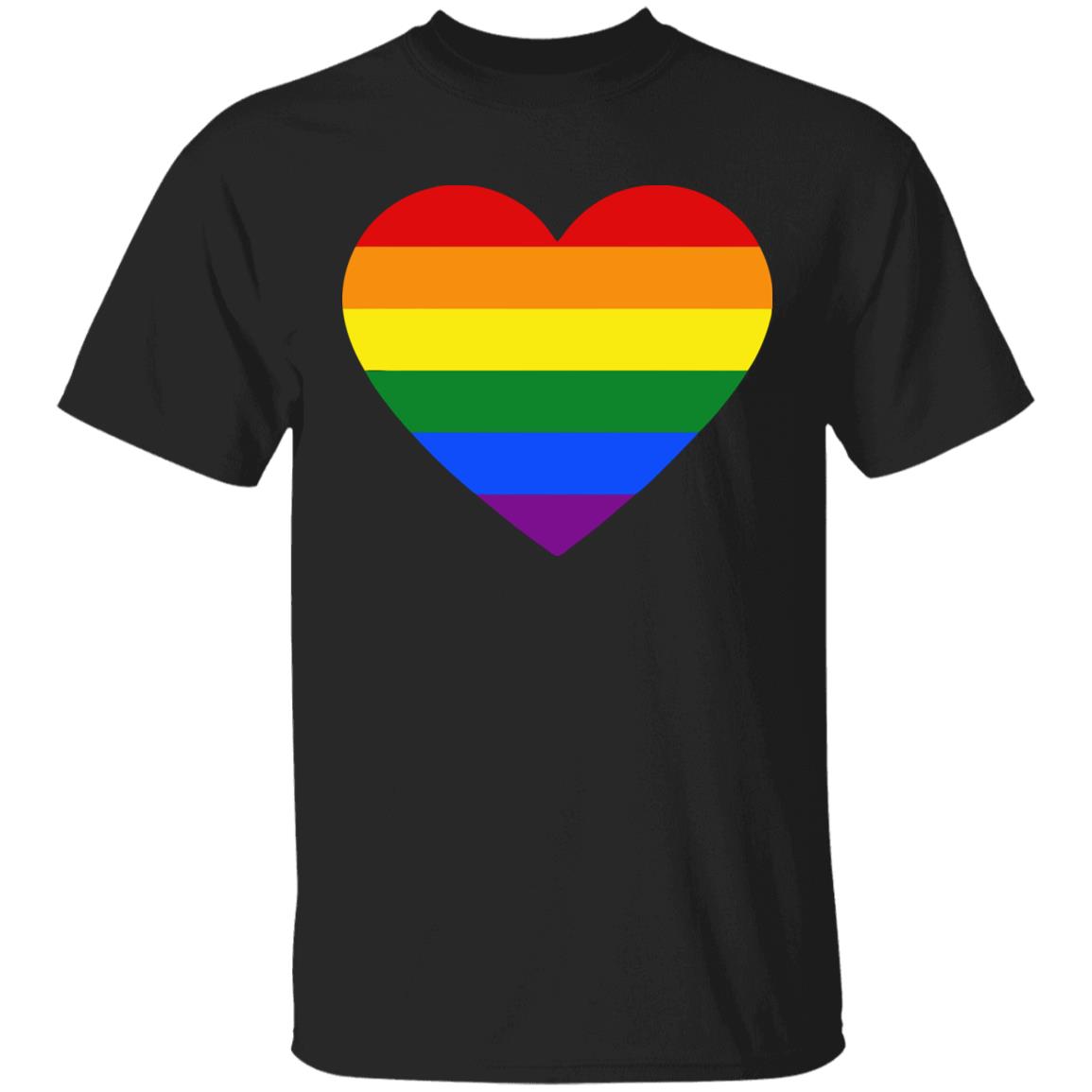Rainbow Heart Lesbian Pride LGBT Pride G T Shirt - Teechipus