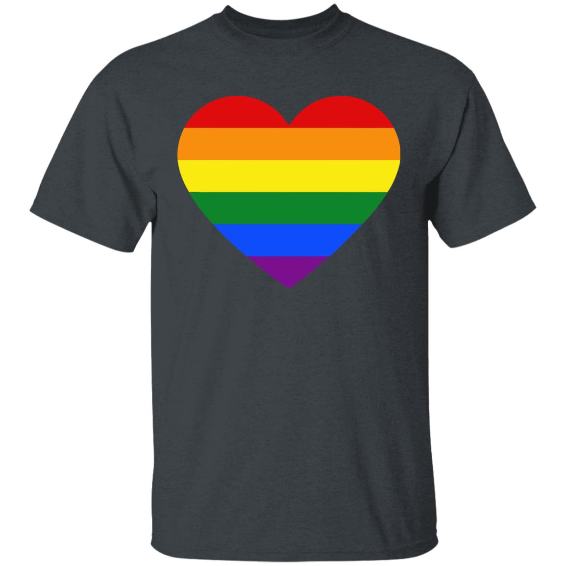 Rainbow Heart Lesbian Pride LGBT Pride G T Shirt - Teechipus
