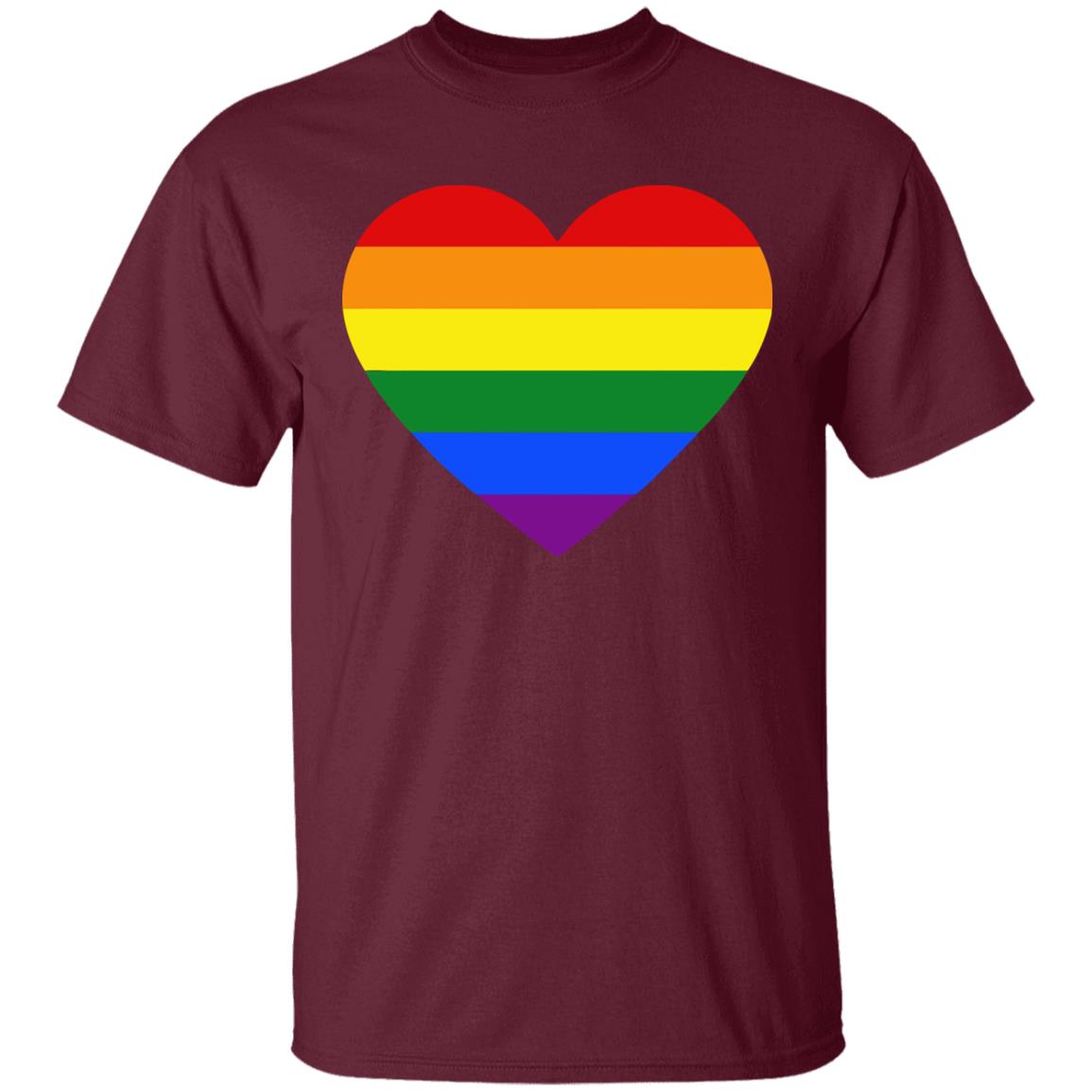 Rainbow Heart Lesbian Pride LGBT Pride G T Shirt - Teechipus