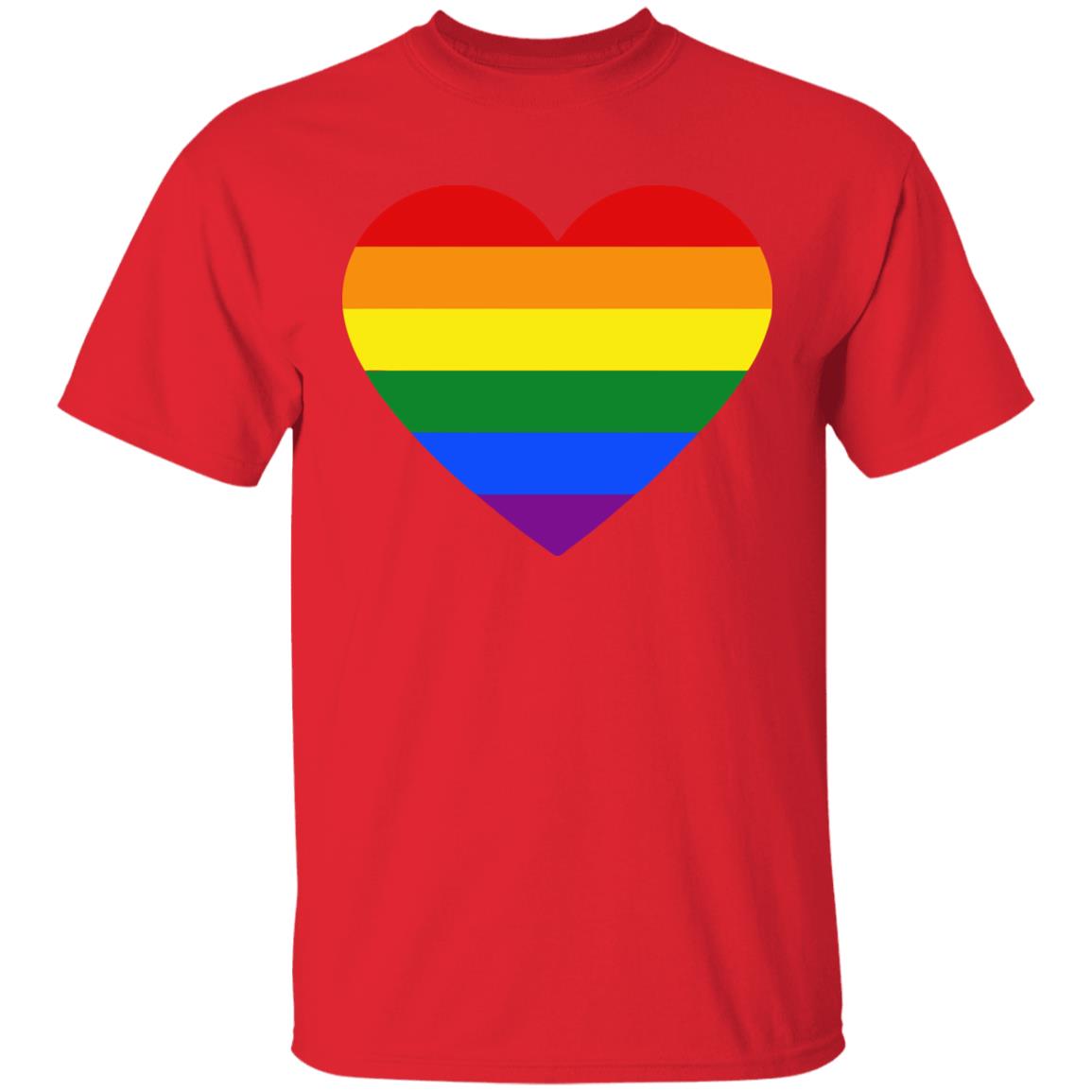 Rainbow Heart Lesbian Pride LGBT Pride G T Shirt - Teechipus