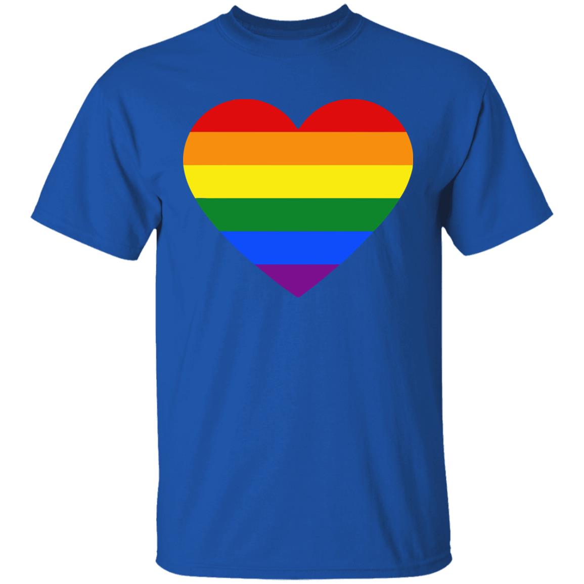 Rainbow Heart Lesbian Pride LGBT Pride G T Shirt - Teechipus