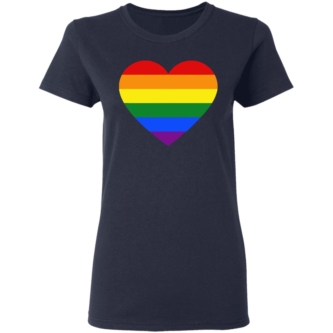 Rainbow Heart Lesbian Pride LGBT Pride G T Shirt - Teechipus