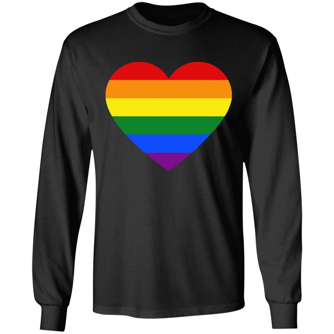 Rainbow Heart Lesbian Pride LGBT Pride G T Shirt - Teechipus