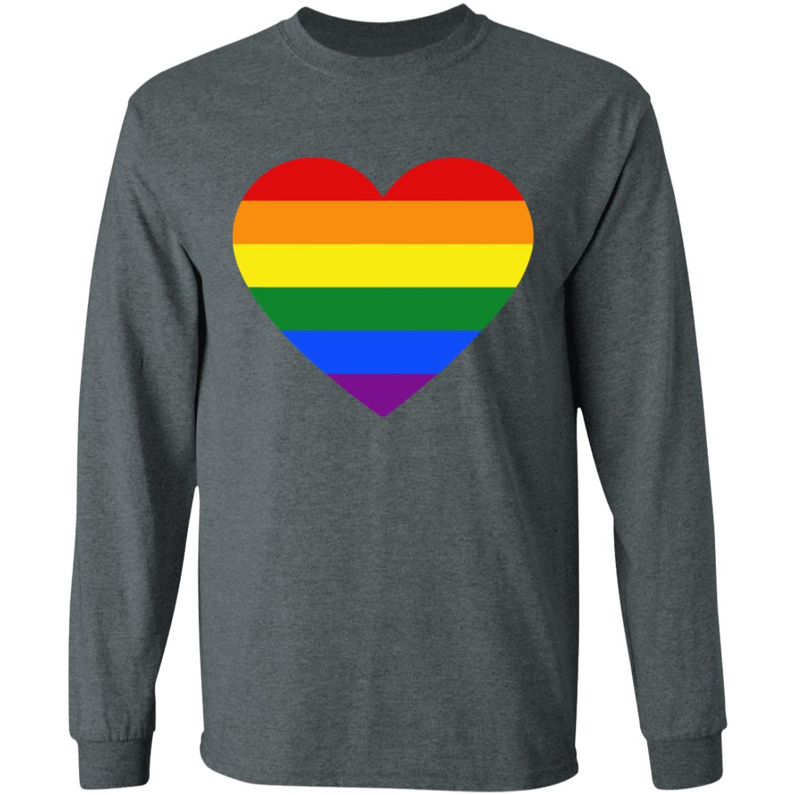 Rainbow Heart Lesbian Pride LGBT Pride G T Shirt - Teechipus