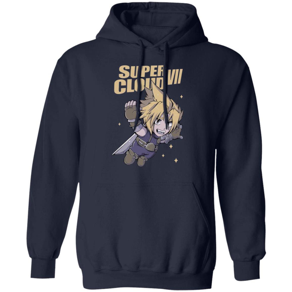 Super Cloud T Shirt Navy Hoodie Sweatshirt - Teechipus