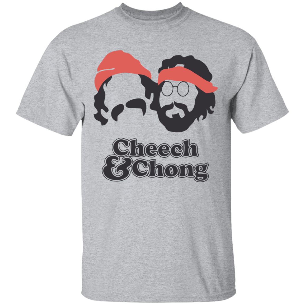 Cheech & Chong Men's Face Outline T Shirt Sport Grey Hoodie Sweatshirt - Teechipus