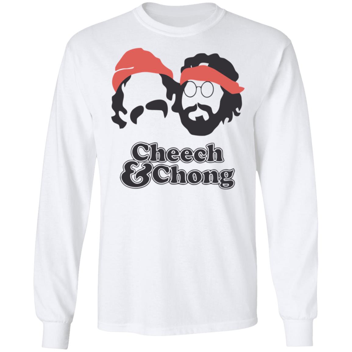 Cheech & Chong Men's Face Outline T Shirt Sport Grey Hoodie Sweatshirt - Teechipus