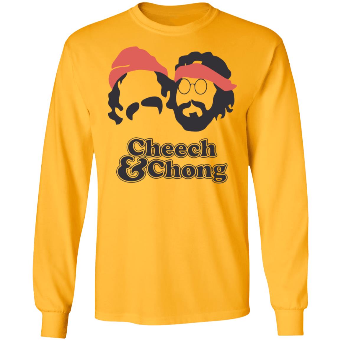 Cheech & Chong Men's Face Outline T Shirt Sport Grey Hoodie Sweatshirt - Teechipus
