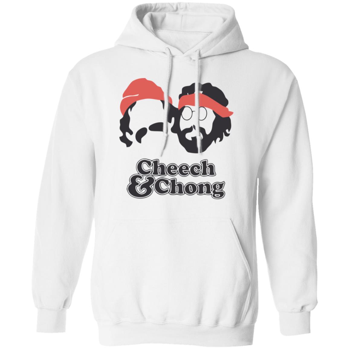Cheech & Chong Men's Face Outline T Shirt Sport Grey Hoodie Sweatshirt - Teechipus