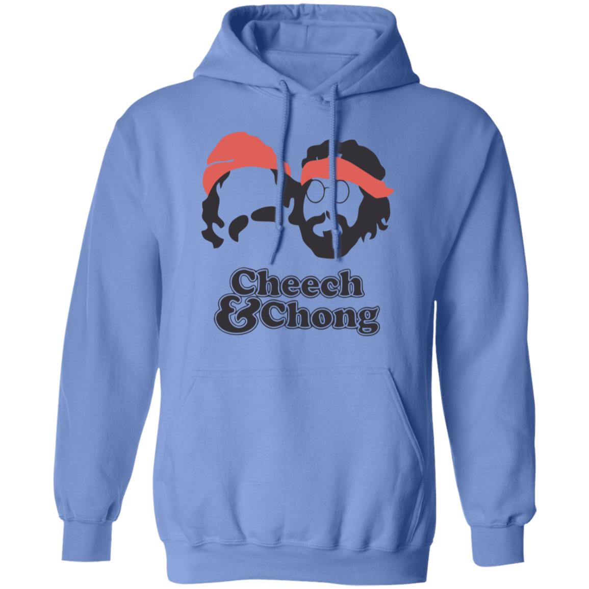Cheech & Chong Men's Face Outline T Shirt Sport Grey Hoodie Sweatshirt - Teechipus