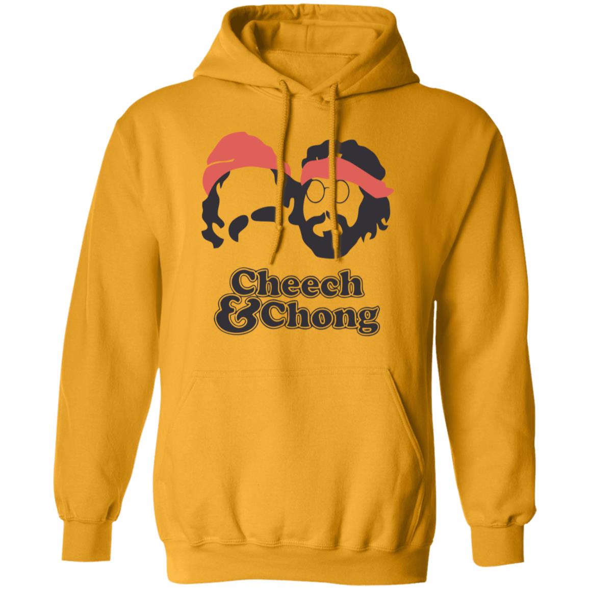 Cheech & Chong Men's Face Outline T Shirt Sport Grey Hoodie Sweatshirt - Teechipus