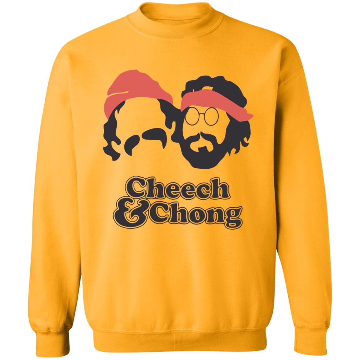 Cheech & Chong Men's Face Outline T Shirt Sport Grey Hoodie Sweatshirt - Teechipus