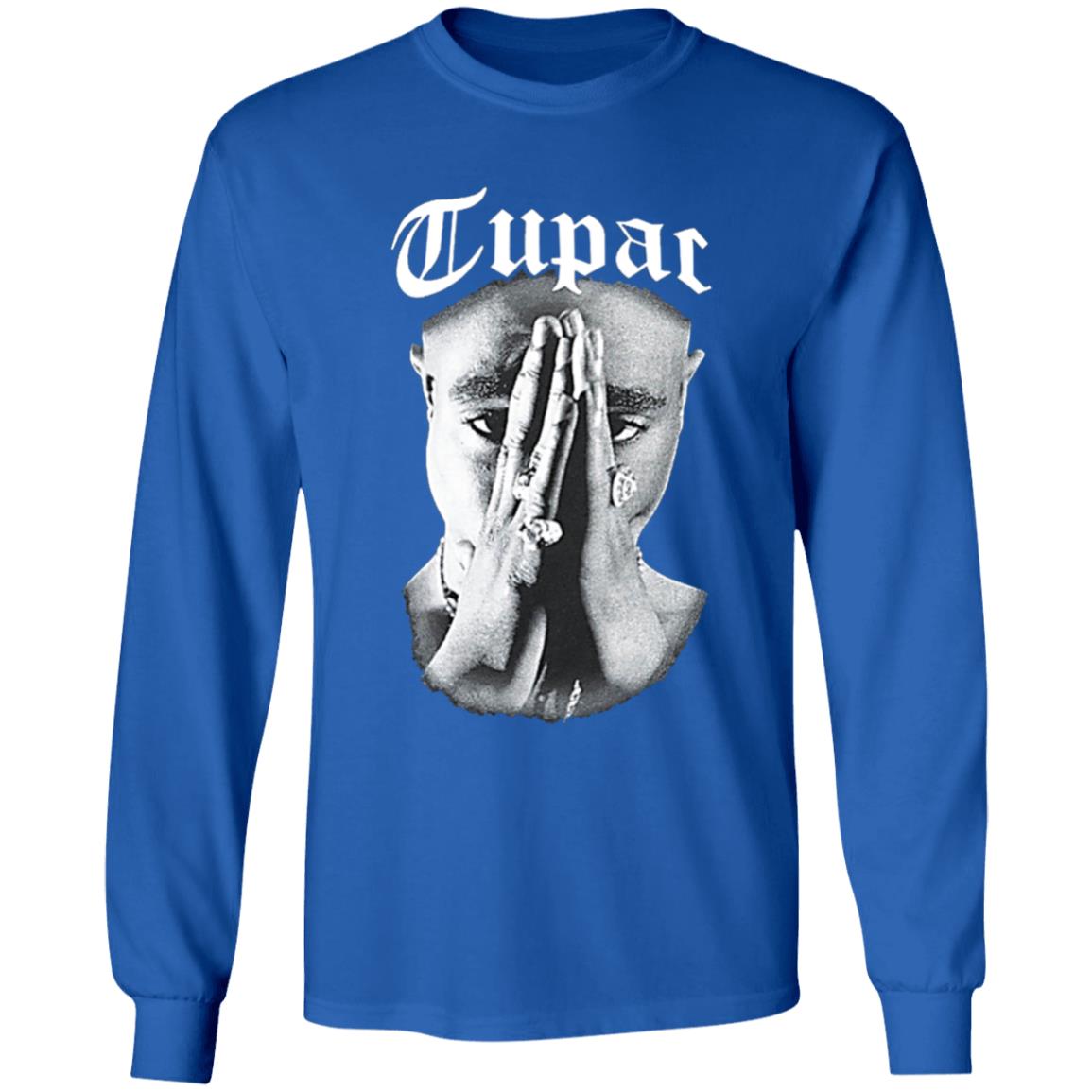 Tupac Shirt. Celebrate one of hip-hop's greatest legends with the Cross Colours x Tupac Praying Hand black t-shirt. Featuring a praying-hands picture of Tupac Shakur with large