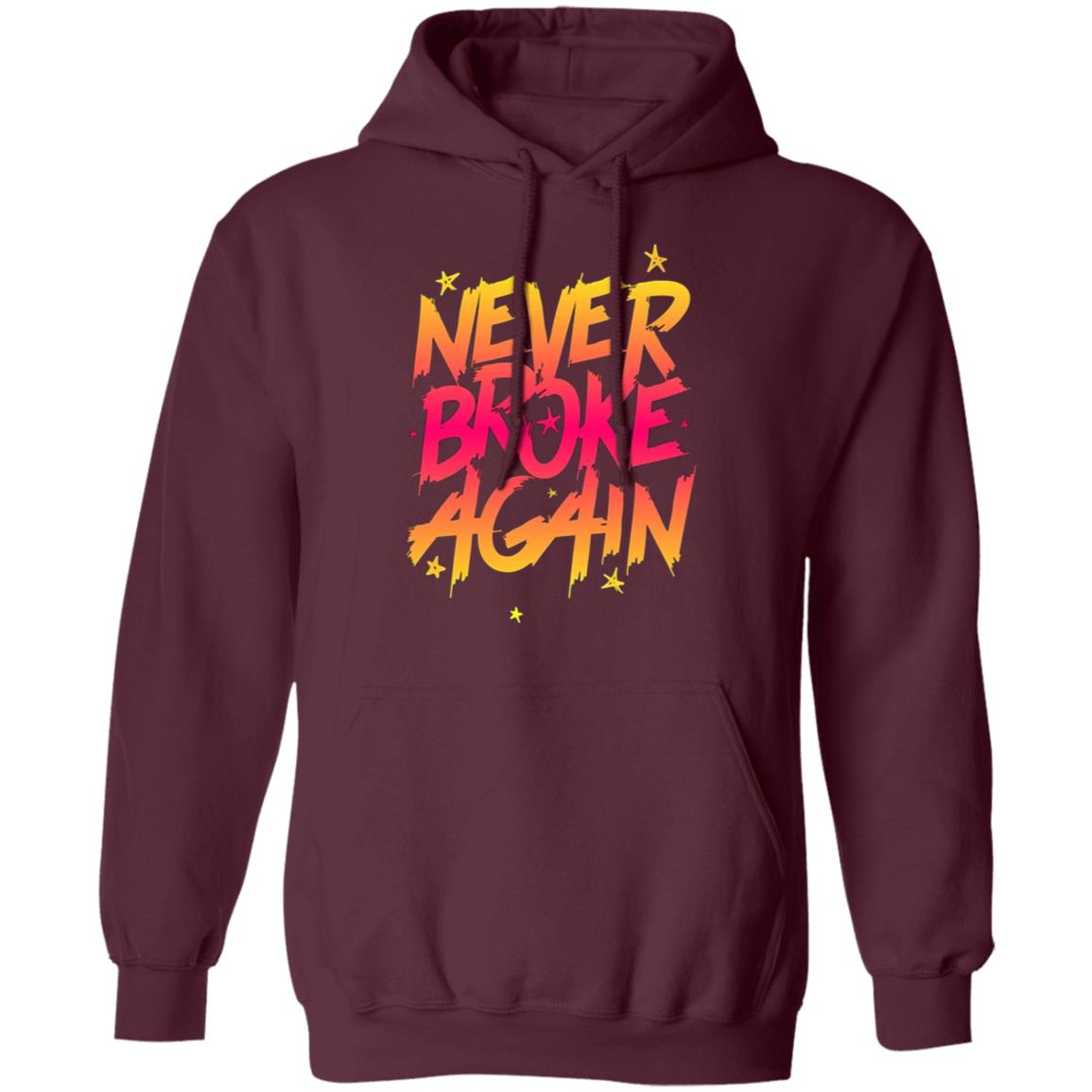 Never Broke Again Faded Yellow Red T-Shirt - Black Hoodie Sweatshirt - Teechipus