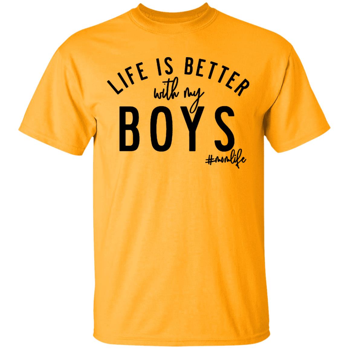 Life is Better with my Boys Boy Mom Shirt Graphic Tee Shirts for Moms Mother's Day Gift Boy Mama Mom of Boys Shirts - Teechipus
