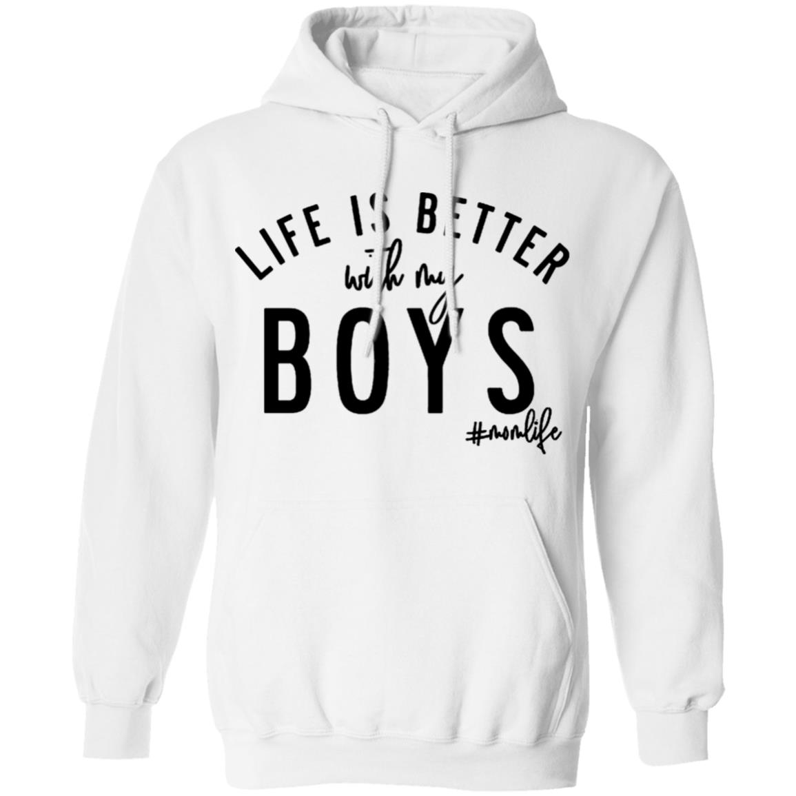 Life is Better with my Boys Boy Mom Shirt Graphic Tee Shirts for Moms Mother's Day Gift Boy Mama Mom of Boys Shirts - Teechipus