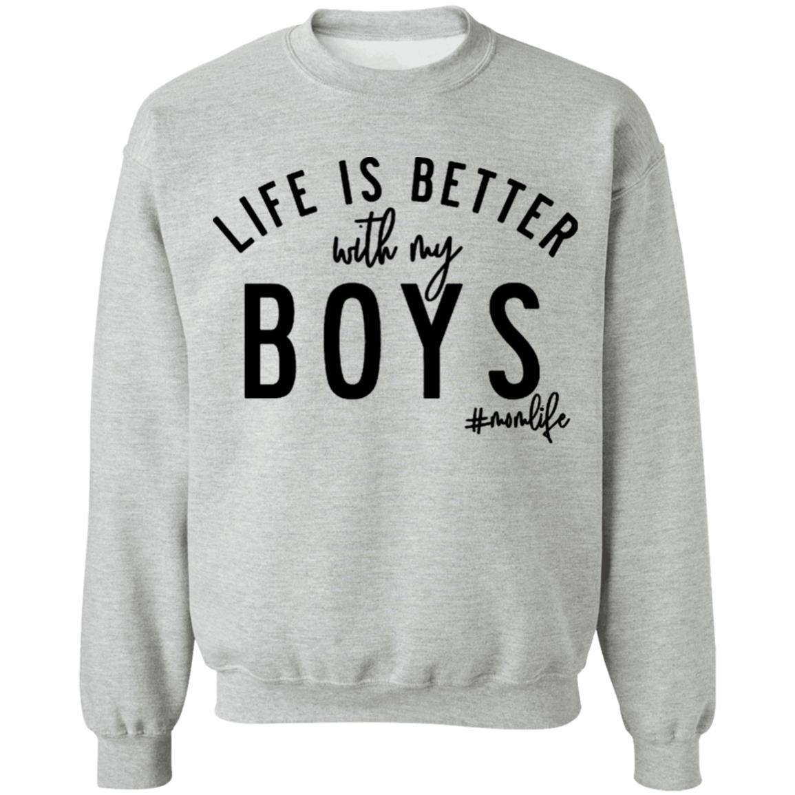Life is Better with my Boys Boy Mom Shirt Graphic Tee Shirts for Moms Mother's Day Gift Boy Mama Mom of Boys Shirts - Teechipus
