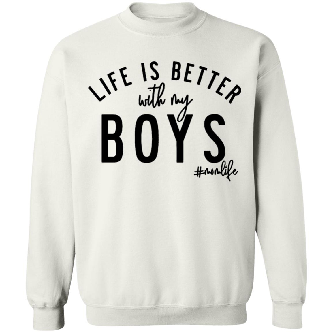 Life is Better with my Boys Boy Mom Shirt Graphic Tee Shirts for Moms Mother's Day Gift Boy Mama Mom of Boys Shirts - Teechipus