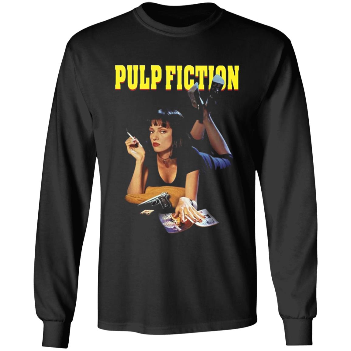 Pulp Fiction hoodie This short-sleeve black tee features the Pulp Fiction graphics with Mia on front. Black T Shirt Hoodie Sweatshirt Plus Size - Teechipus