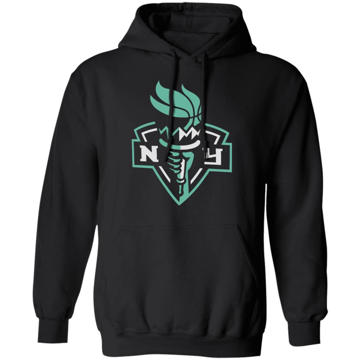 Women's New York Liberty Fanatics Branded Black Primary Logo Pullover Hoodie - Teechipus