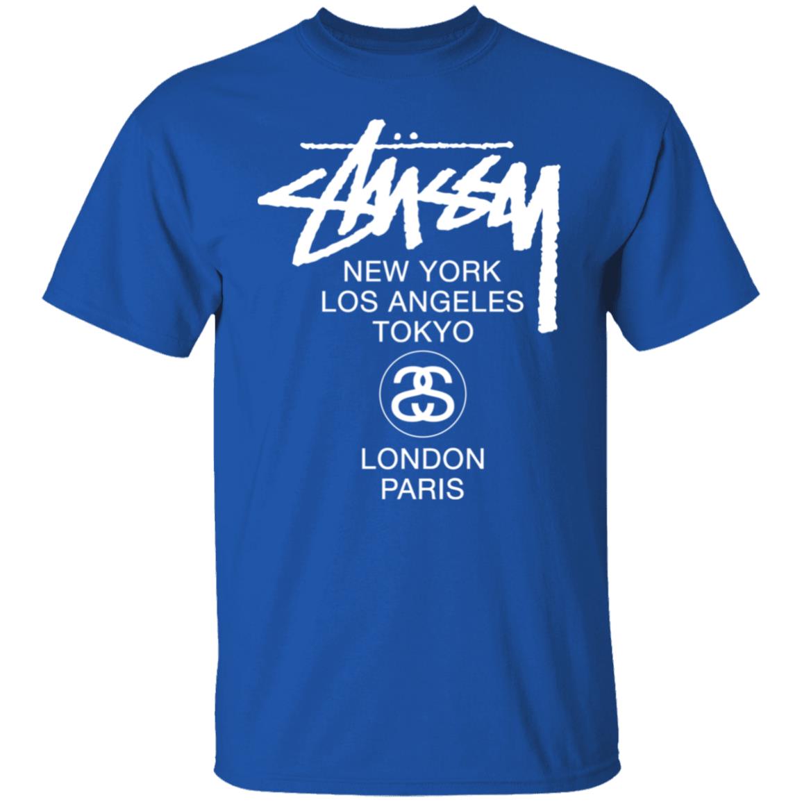 World Tour Crew In Black WORLD TOUR Stussy T Shirt - Teechipus