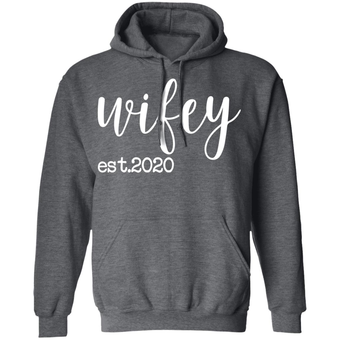 wifey est 2020 shirt black hoodie sweatshirt - Teechipus
