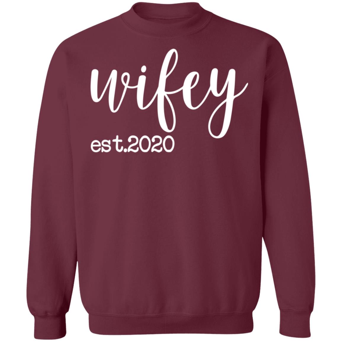 wifey est 2020 shirt black hoodie sweatshirt - Teechipus