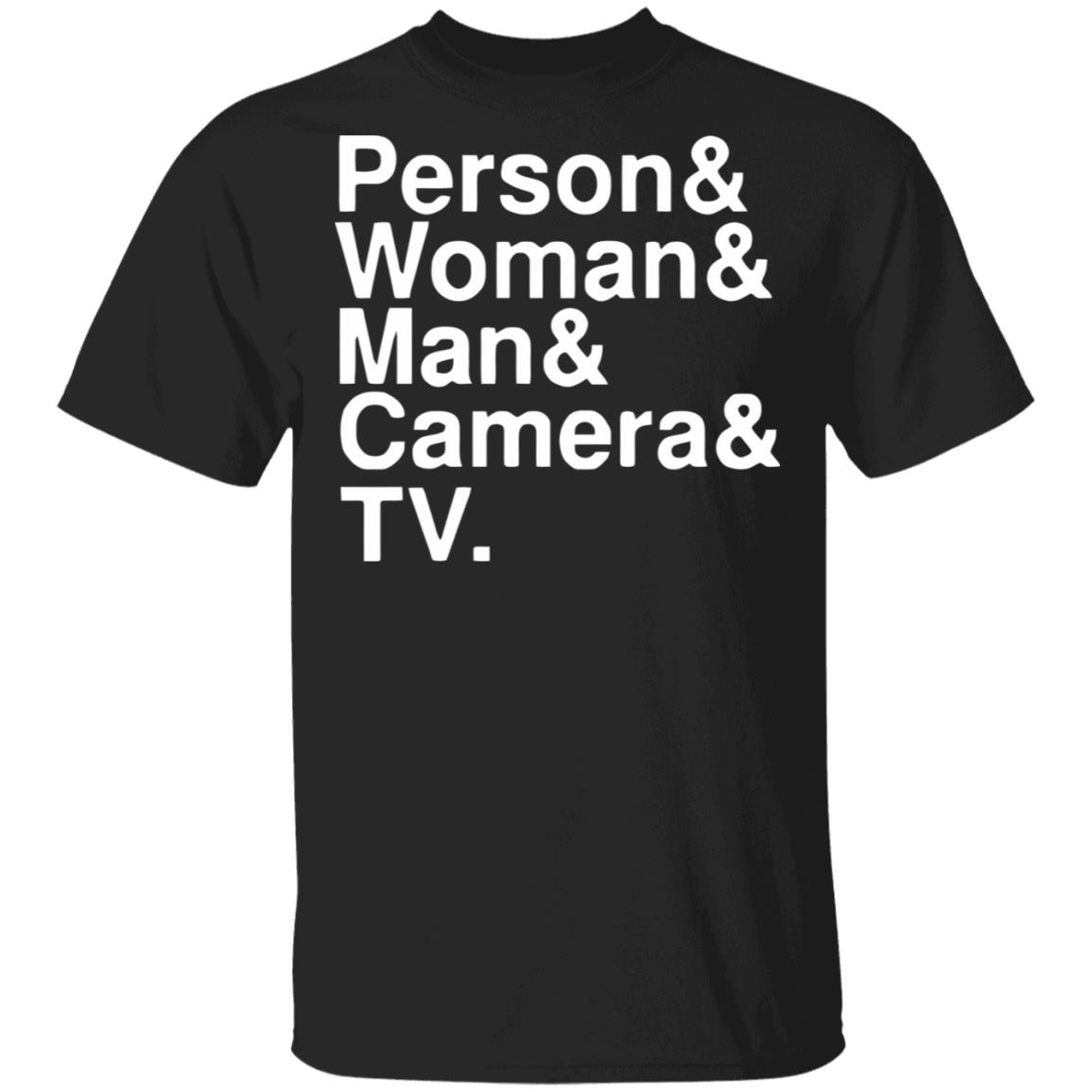 person woman man camera tv shirt black hoodie t shirt - Teechipus