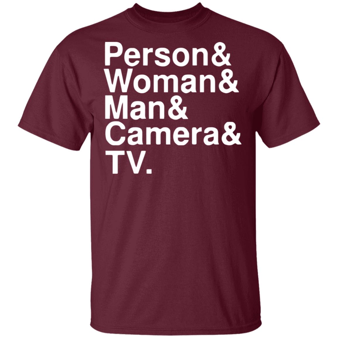 person woman man camera tv shirt black hoodie t shirt - Teechipus