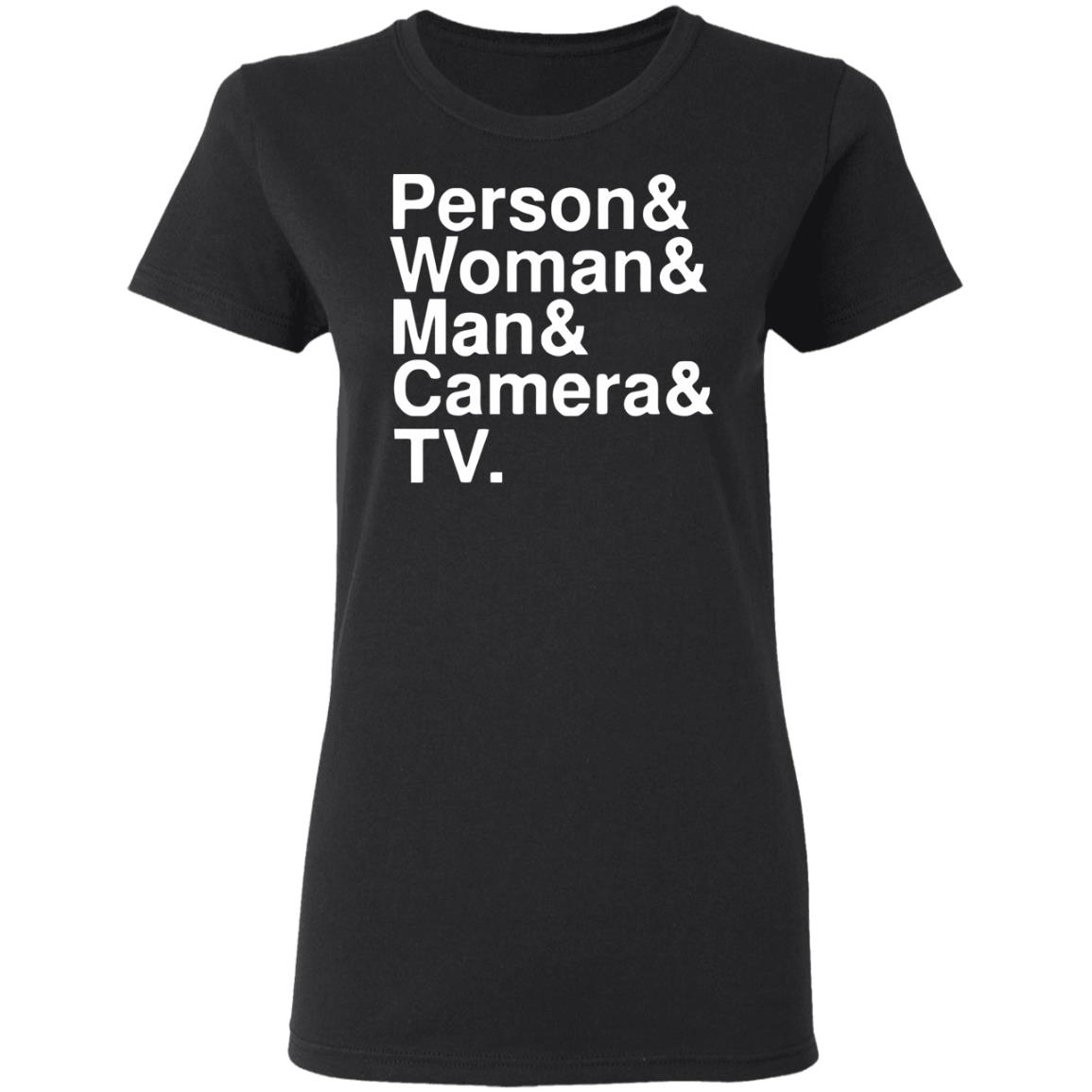 person woman man camera tv shirt black hoodie t shirt - Teechipus