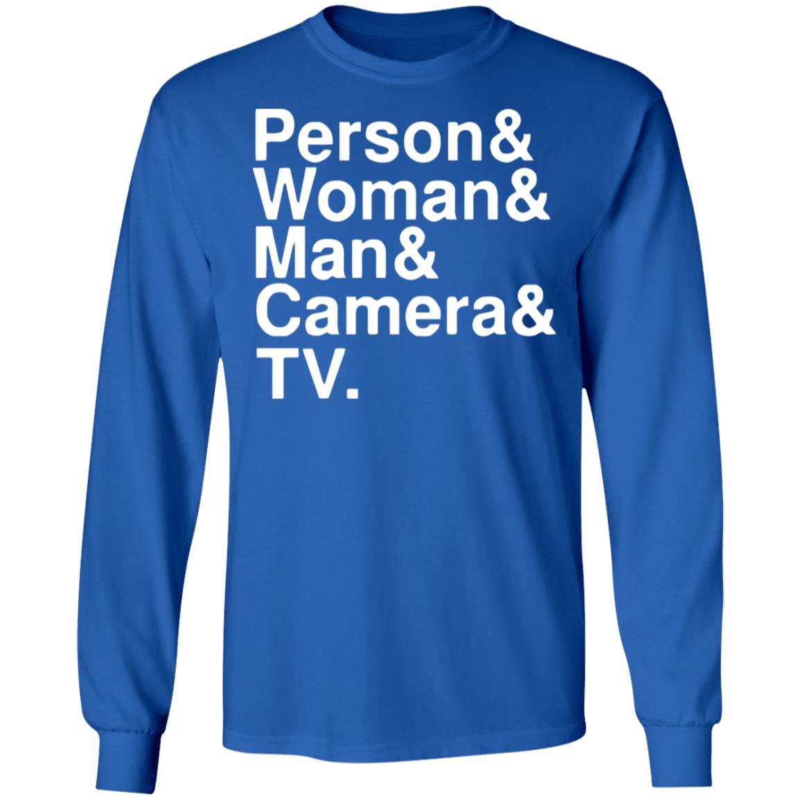 person woman man camera tv shirt black hoodie t shirt - Teechipus