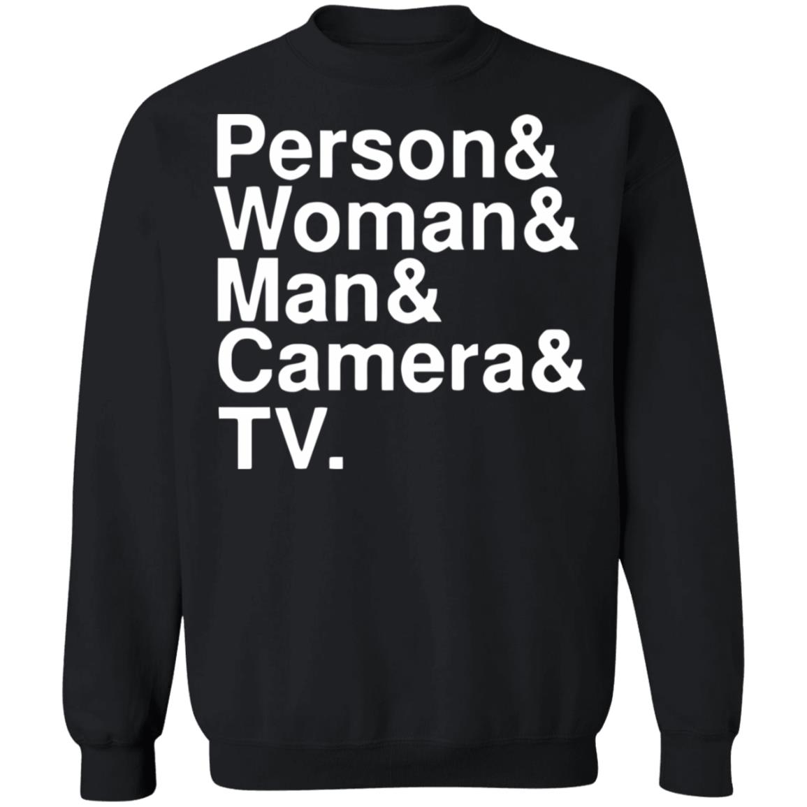 person woman man camera tv shirt black hoodie t shirt - Teechipus