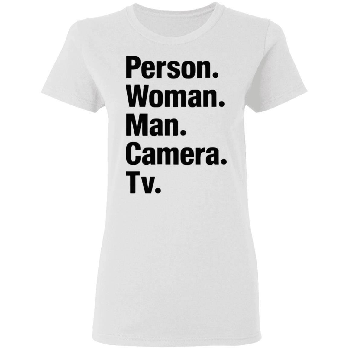 person woman man camera tv t shirt white hoodie - Teechipus