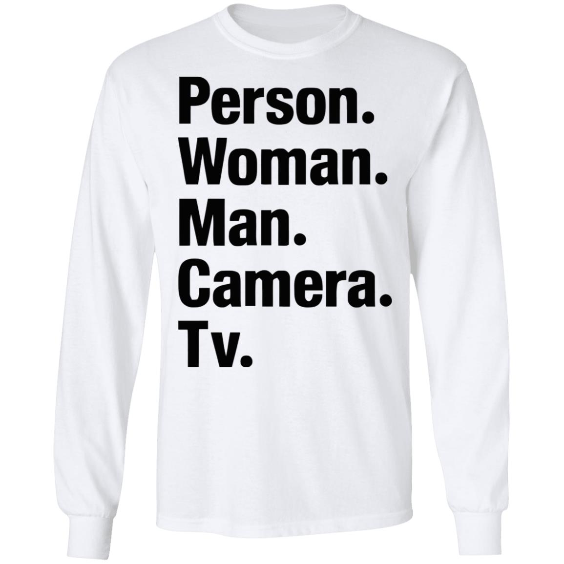 person woman man camera tv t shirt white hoodie - Teechipus