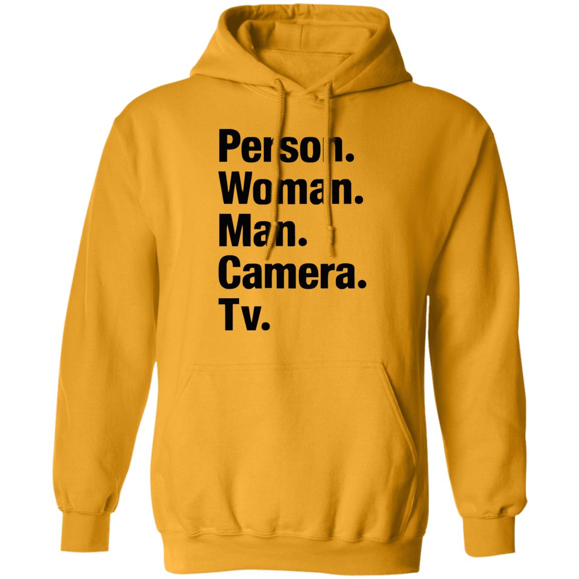 person woman man camera tv t shirt white hoodie - Teechipus