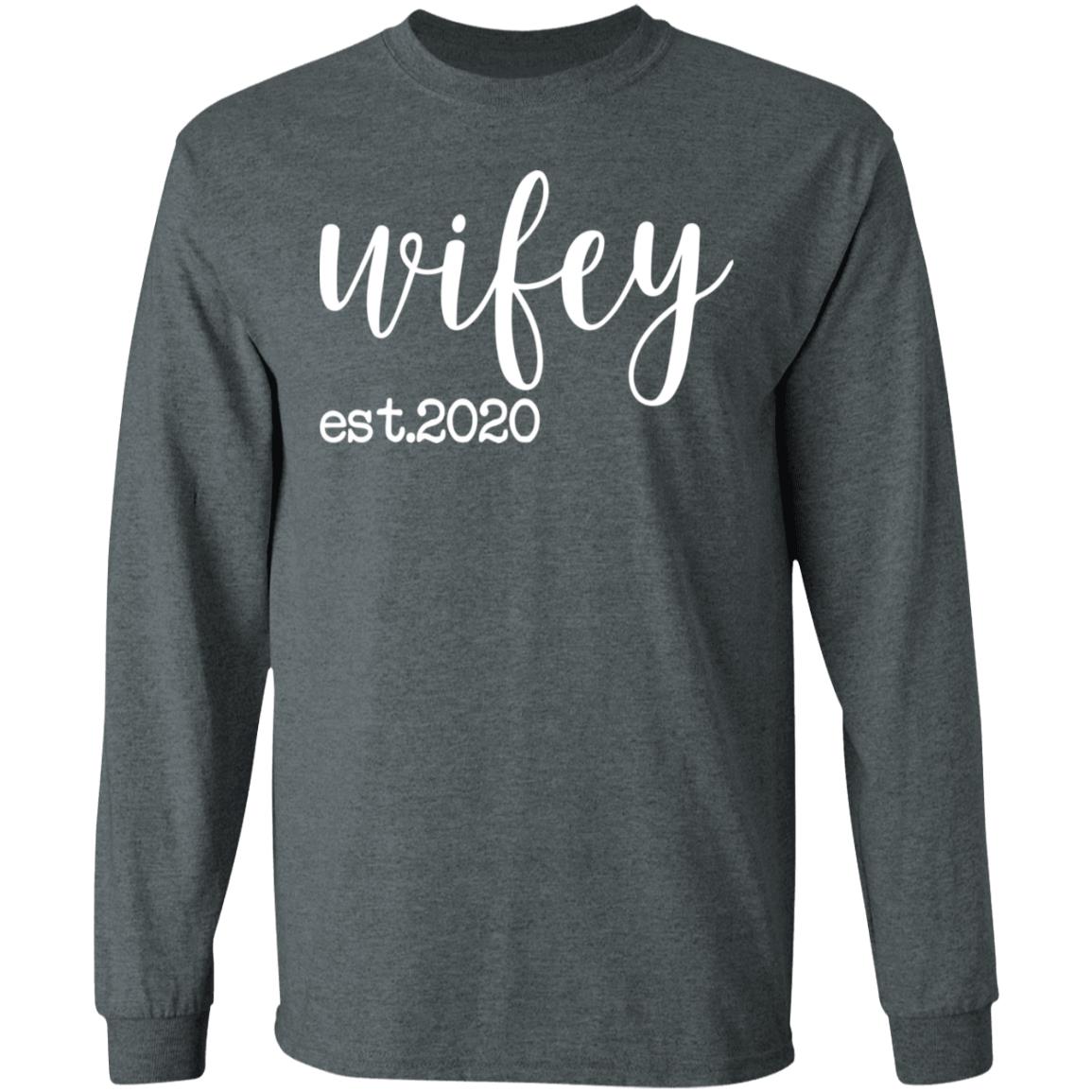 wifey est 2020 shirt black hoodie t shirt - Teechipus