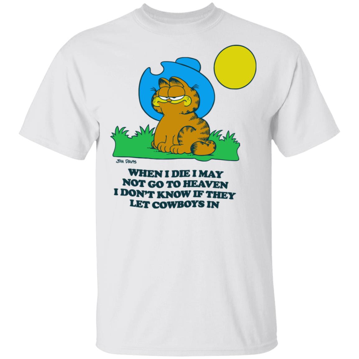 garfield cowboy hat shirt white hoodie t shirt - Teechipus