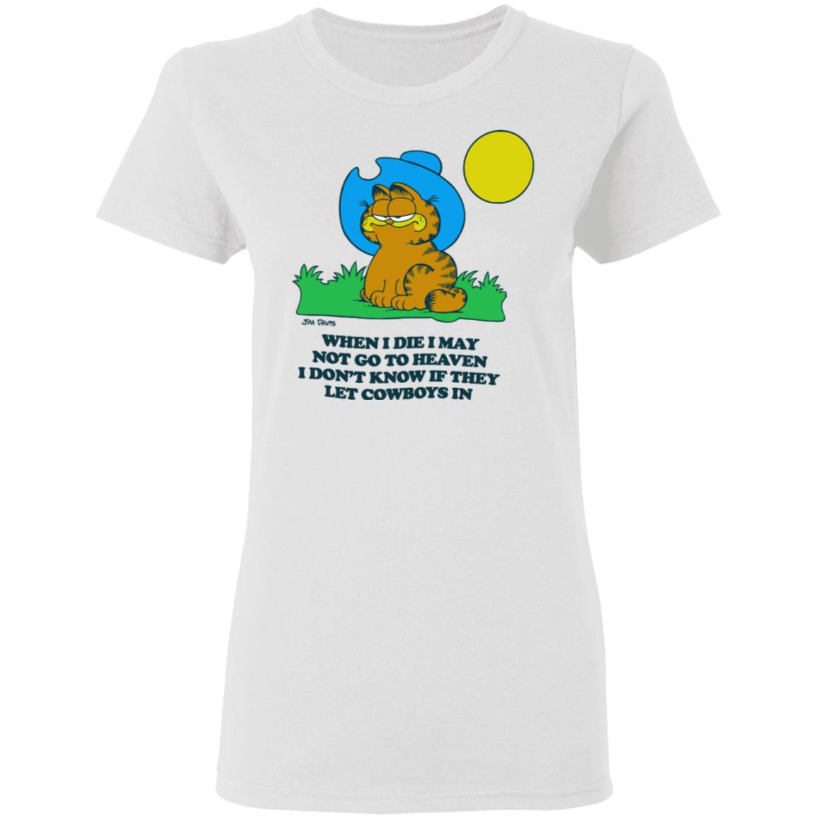 garfield cowboy hat shirt white hoodie t shirt - Teechipus