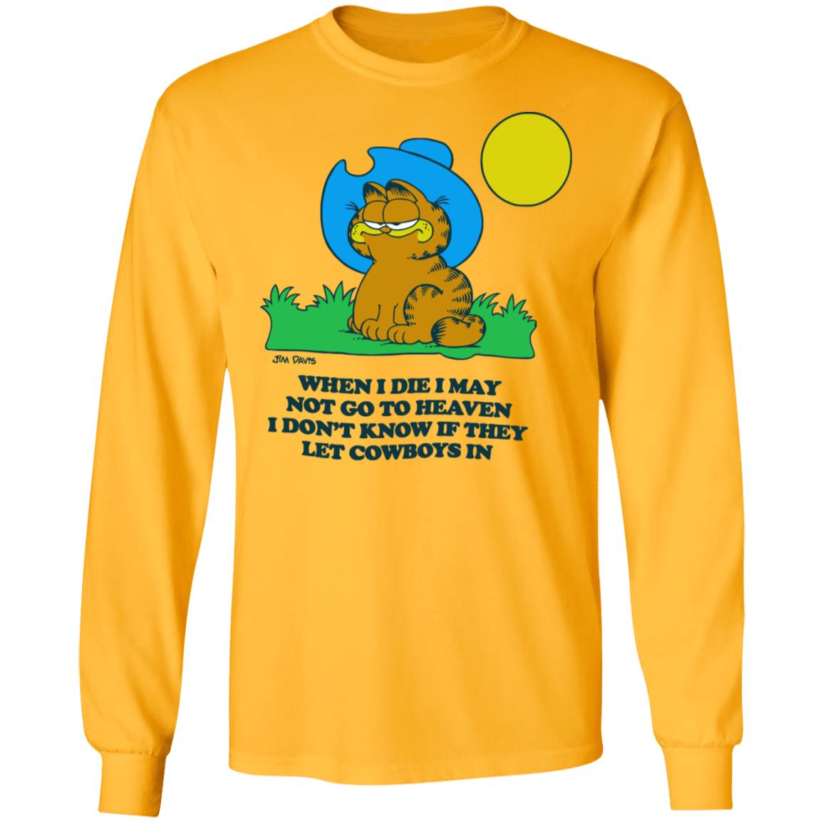 garfield cowboy hat shirt white hoodie t shirt - Teechipus