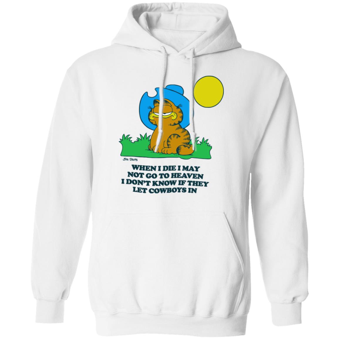 garfield cowboy hat shirt white hoodie t shirt - Teechipus