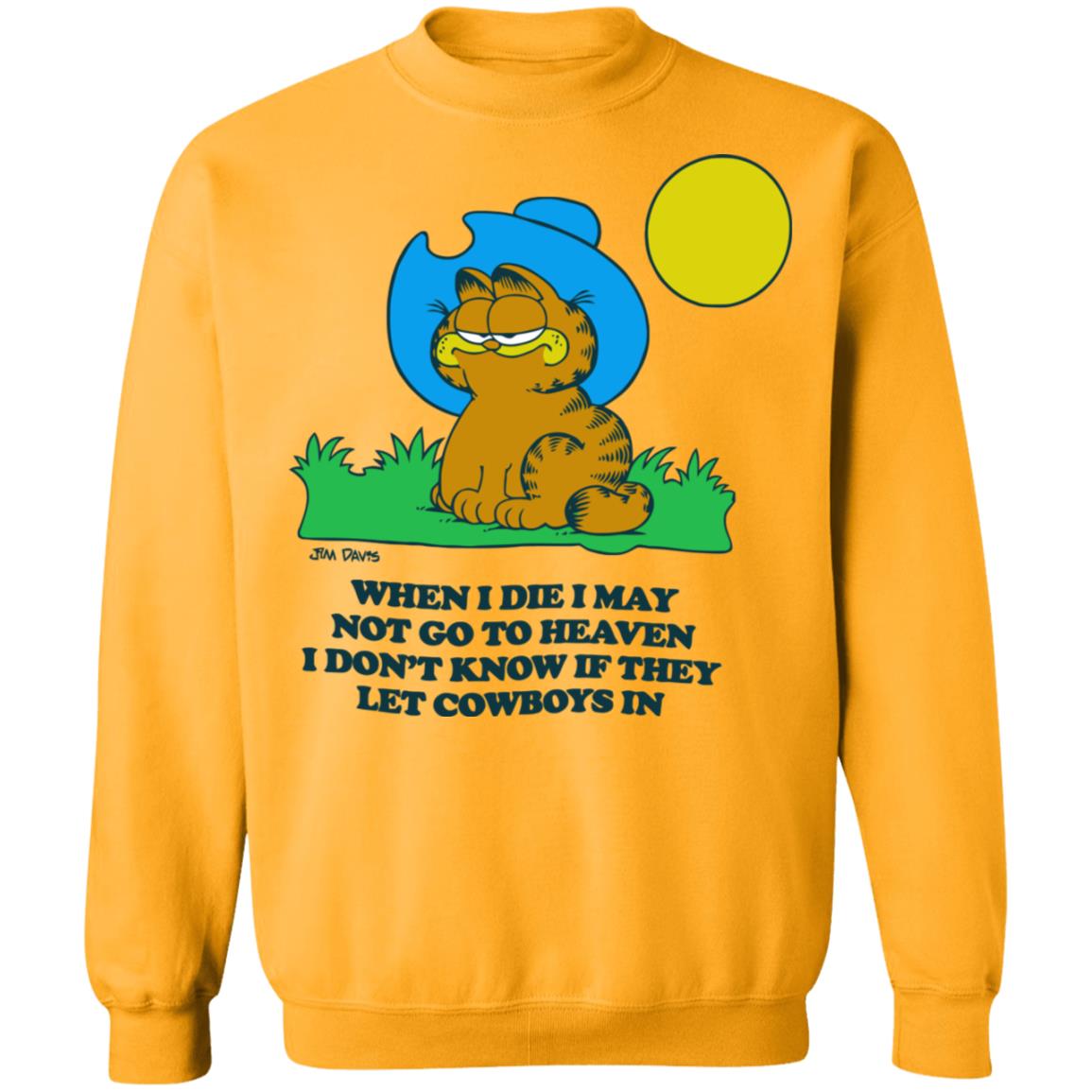 garfield cowboy hat shirt white hoodie t shirt - Teechipus