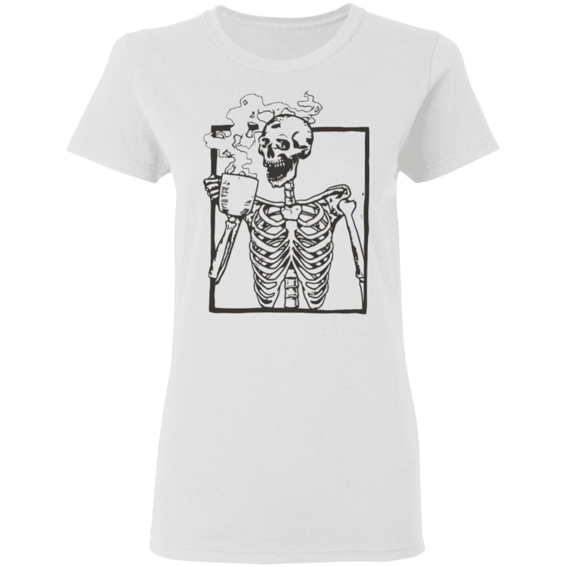 skeleton shirt white hoodie t shirt - Teechipus